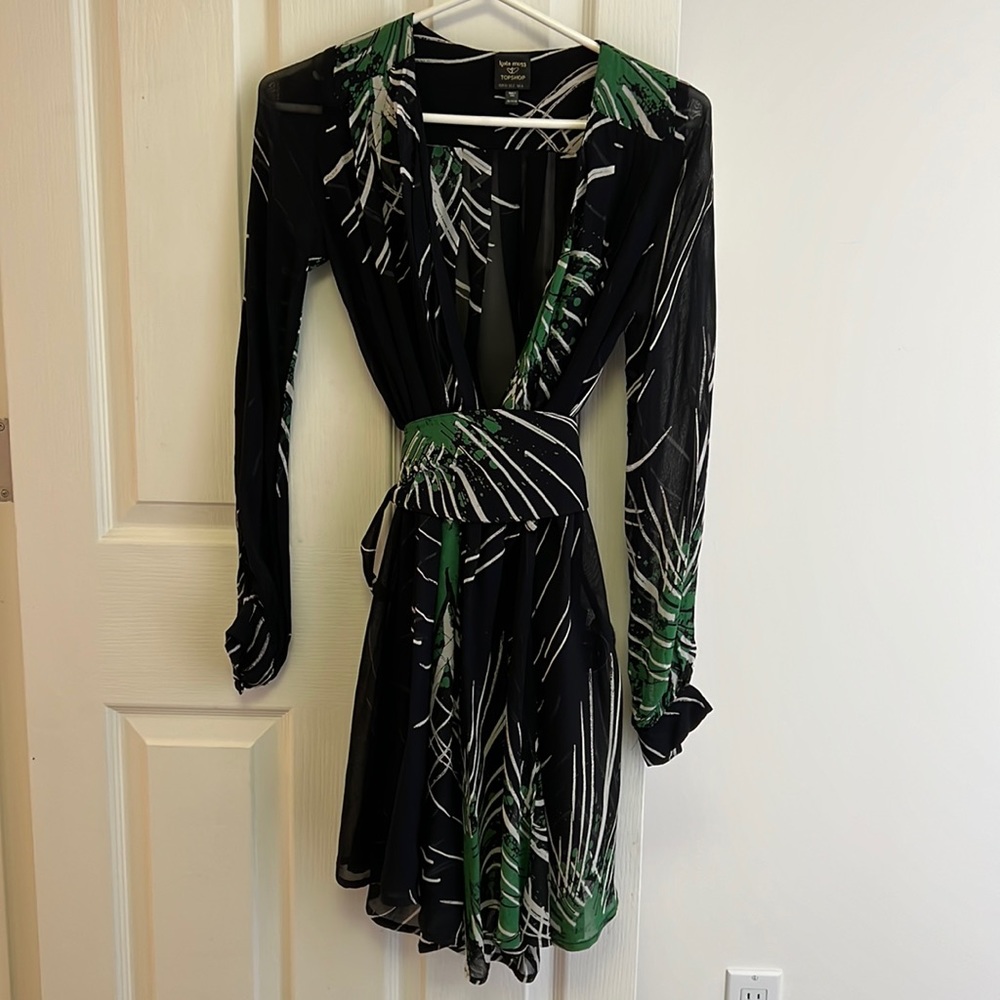 Top Shop by Kate Moss Firecracker Obi Sheer Dress